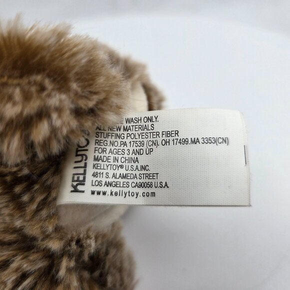 KELLYTOY MONKEY CHIMP PLUSH  HEART FOOT SPARKLE EYES BROWN STUFFED ANIMAL 6” - Picture 6 of 6